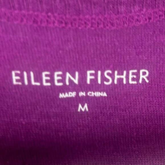 Eileen Fisher 100% Org Linen Tank Tunic Women Med Purple Asymmetrical Racerback - Picture 7 of 7
